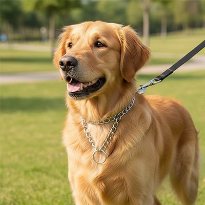 Collier chien anti traction métal