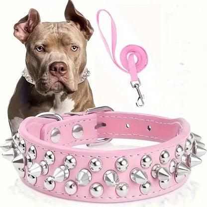 collier chien elegant rose