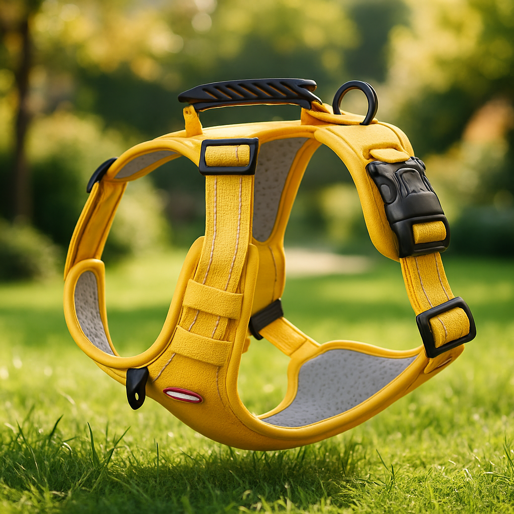 harnais chien antitraction jaune